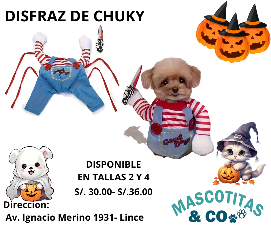 Disfraz de chucky para mascota