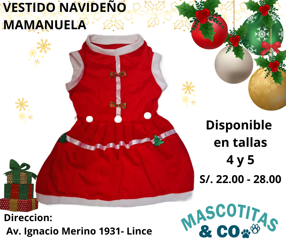 VESTIDO NAVIDELO MAMANUELA SIN CAPUCHA